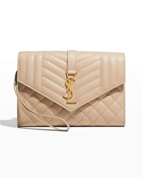 yves saint laurent monogram quilted envelope clutch|yves saint laurent handbags.